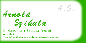 arnold szikula business card